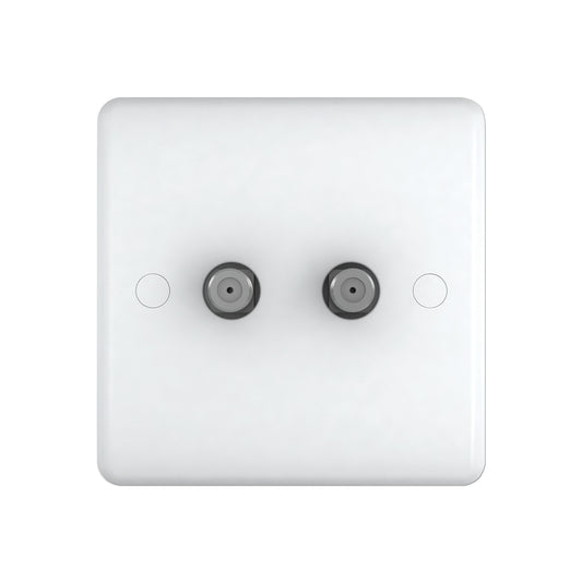 Chint Studio Range 2 Gang Satellite Socket ST2205