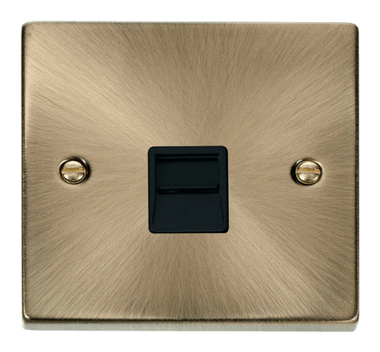Click Deco Single Secondary Telephone Outlet Black Inserts VPxx125BK