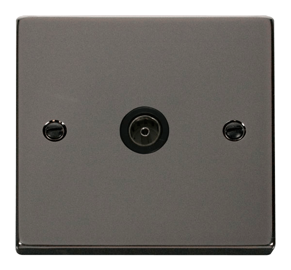 Click Deco Single Coaxial Outlet Black Inserts VPxx065BK
