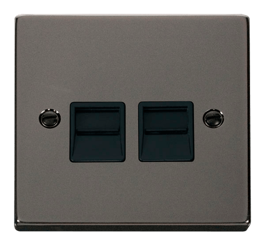 Click Deco Twin Secondary Telephone Outlet Black Inserts VPxx126BK