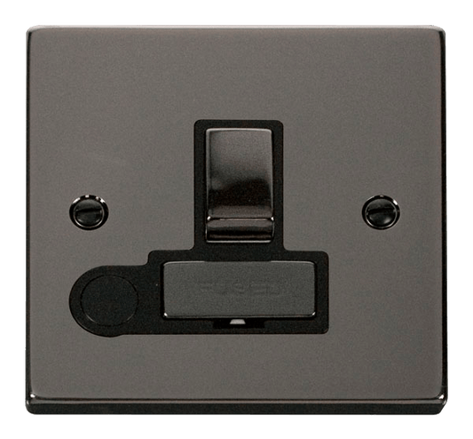 Click Deco 13A Switched Fused Spur Connection Unit with Flex Outlet Black Inserts VPxx551BK