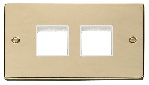 Click Deco MiniGrid 2 Gang Plate 2 x 2 Aperture White Inserts VPxx404WH