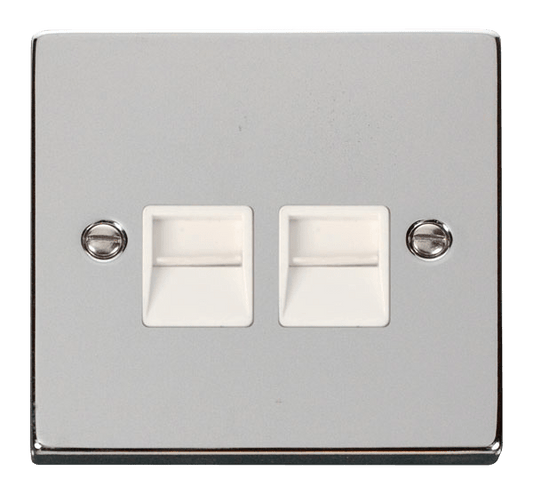 Click Deco Twin Secondary Telephone Outlet White Inserts VPxx126WH