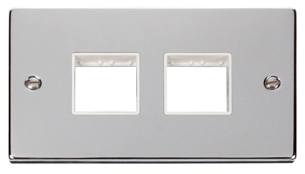 Click Deco MiniGrid 2 Gang Plate 2 x 2 Aperture White Inserts VPxx404WH