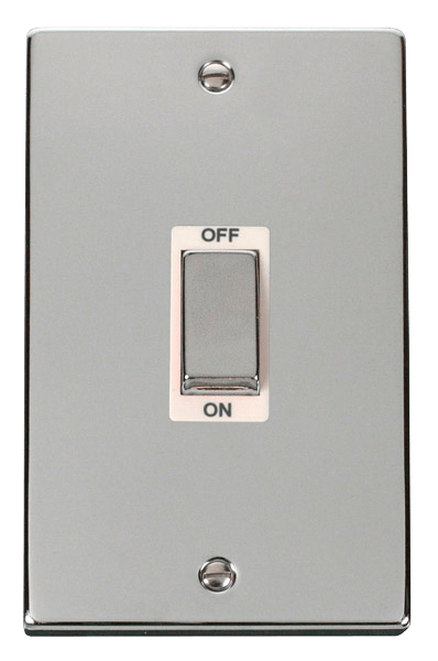 Click Deco 45A DP 2 Gang Switch White Inserts VPxx502WH