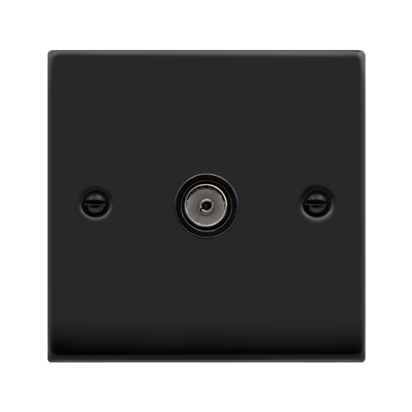 Click Deco Single Coaxial Outlet Black Inserts VPxx065BK
