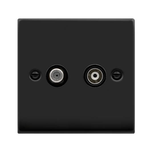 Click Deco Non Isolated Coaxial & Satellite Outlet Black Inserts VPxx170BK