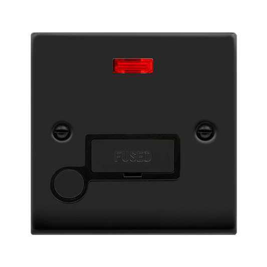 Click Deco 13A Fused Spur Connection Unit with Neon & Flex Outlet Black Inserts VPxx553BK