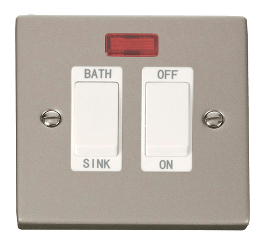 Click Deco 20A DP Sink Bath Switch with Neon White Inserts VPxx024WH