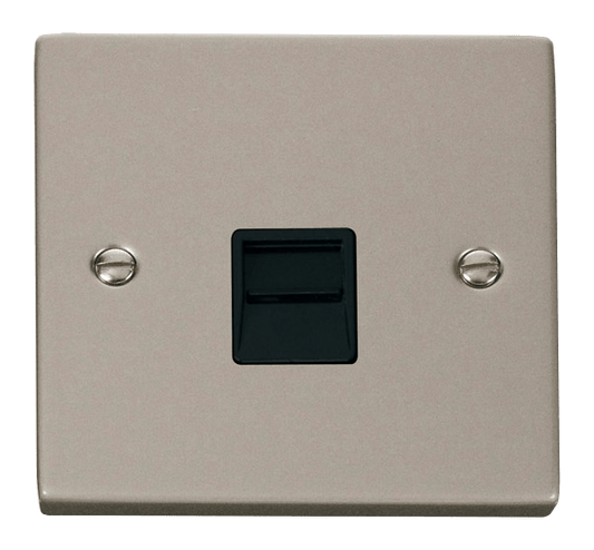Click Deco Single Master Telephone Outlet Black Inserts VPxx120BK