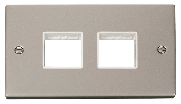 Click Deco MiniGrid 2 Gang Plate 2 x 2 Aperture White Inserts VPxx404WH