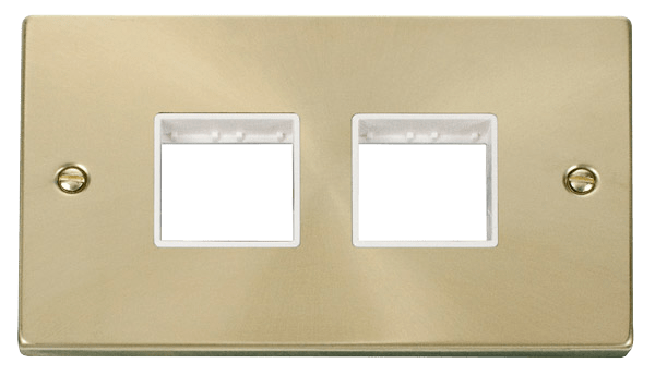 Click Deco MiniGrid 2 Gang Plate 2 x 2 Aperture White Inserts VPxx404WH