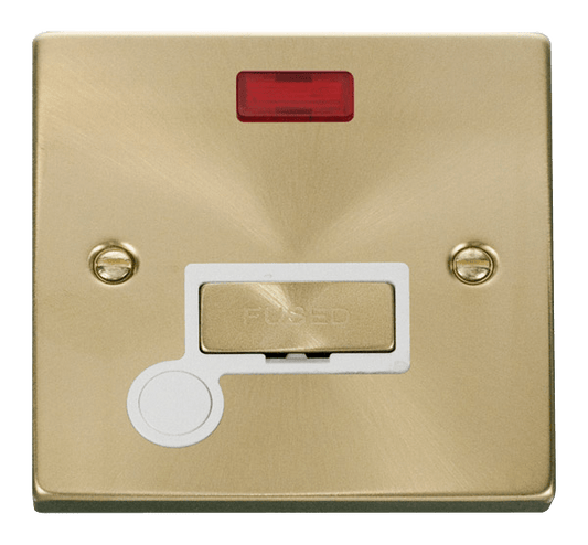 Click Deco 13A Fused Spur Connection Unit with Neon & Flex Outlet White Inserts VPxx553WH