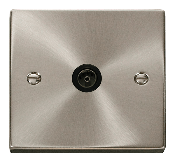 Click Deco Single Coaxial Outlet Black Inserts VPxx065BK