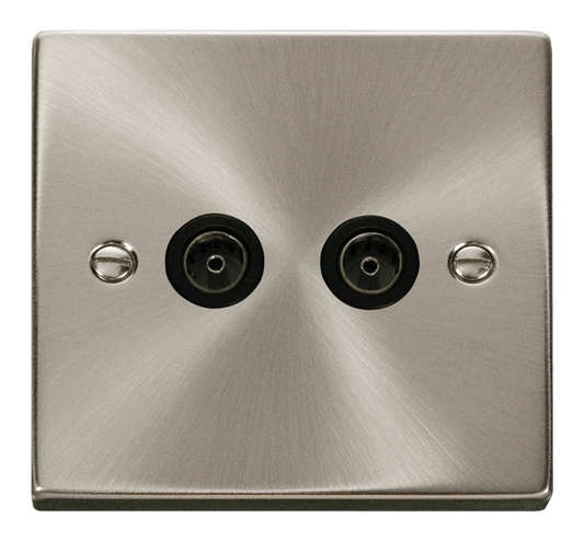 Click Deco Twin Coaxial Outlet Black Inserts VPxx066BK