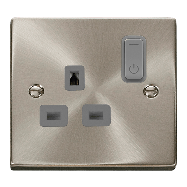 Click Smart Plus Deco 13A 1 Gang Zigbee Switched Socket Grey Inserts VPxx30535GY