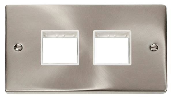 Click Deco MiniGrid 2 Gang Plate 2 x 2 Aperture White Inserts VPxx404WH