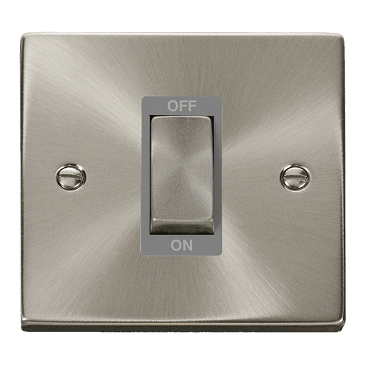 Click Deco 45A DP 1 Gang Switch Grey Inserts VPxx500GY