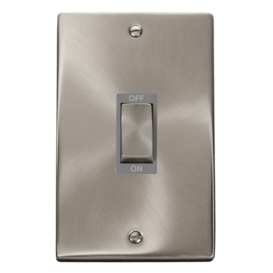 Click Deco 45A DP 2 Gang Switch Grey Inserts VPxx502GY