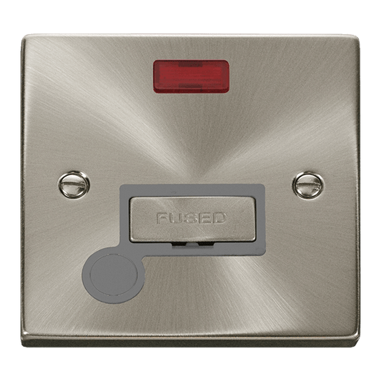 Click Deco 13A Fused Spur Connection Unit with Neon & Flex Outlet Grey Inserts VPxx553GY