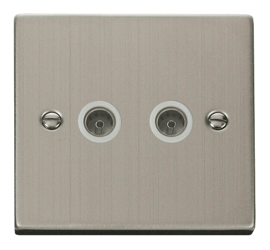 Click Deco Twin Coaxial Outlet White Inserts VPxx066WH