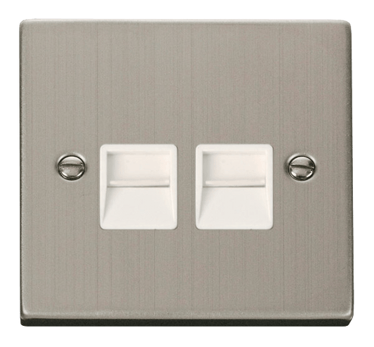 Click Deco Twin Master Telephone Outlet White Inserts VPxx121WH