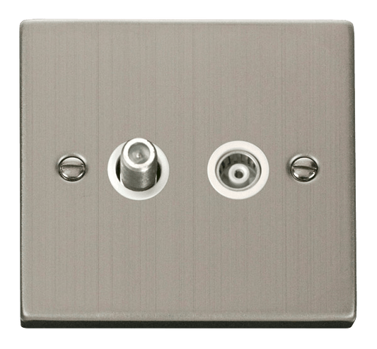 Click Deco Isolated Coaxial & Satellite Outlet White Inserts VPxx157WH