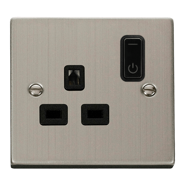 Click Smart Plus Deco 13A 1 Gang Zigbee Switched Socket Black Inserts VPxx30535BK