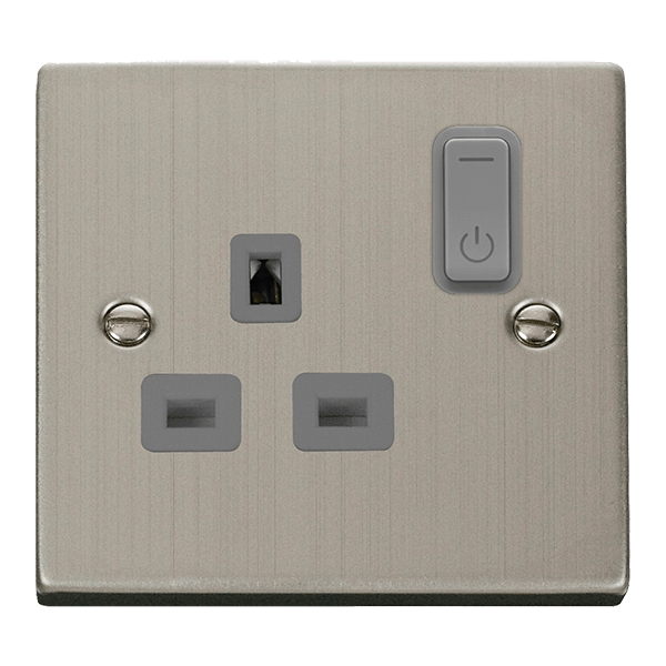 Click Smart Plus Deco 13A 1 Gang Zigbee Switched Socket Grey Inserts VPxx30535GY