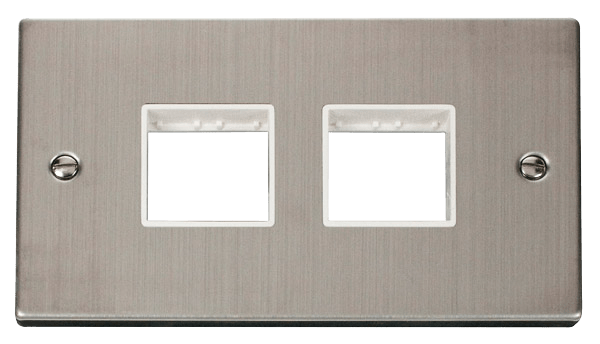 Click Deco MiniGrid 2 Gang Plate 2 x 2 Aperture White Inserts VPxx404WH