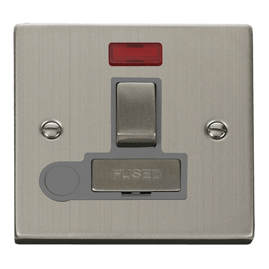 Click Deco 13A Switched Fused Spur Connection Unit with Neon & Flex Outlet Grey Inserts VPxx552GY