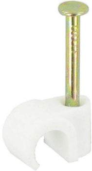 14mm Round White G-RAFF Cable Clip 100 Box