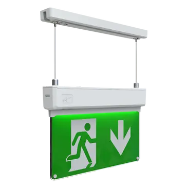 Ansell Kestrel Suspended Exit Sign Maintained/Non-Maintained Self Test Emergency White AKESLED/3M