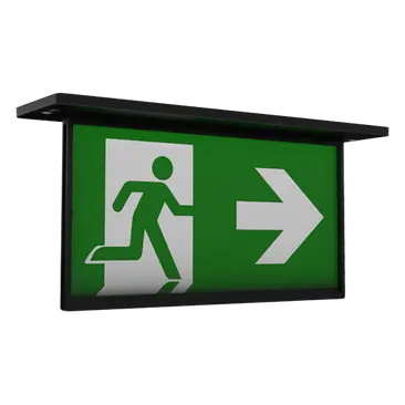 Ansell Razzo Lithium Recessed Exit Sign Maintained / Non-Maintained DALI Self Test Emergency Black ARAZLED/LI/3M/DA/B