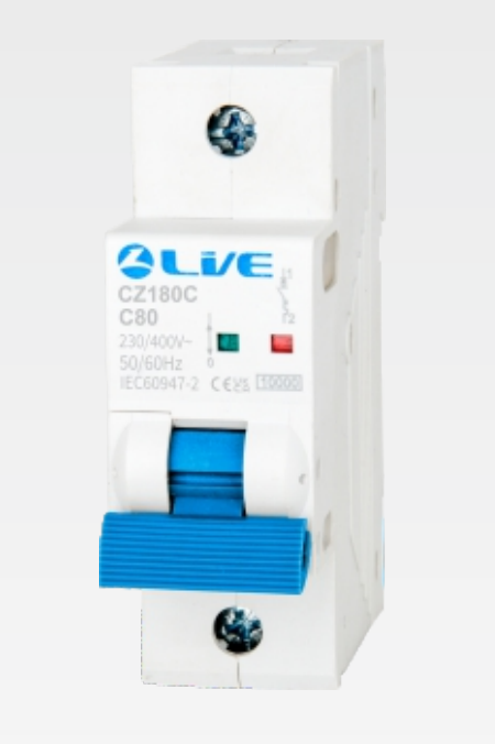Live Electrical 80A 1 Pole B Curve 10kA MCB CZ180B