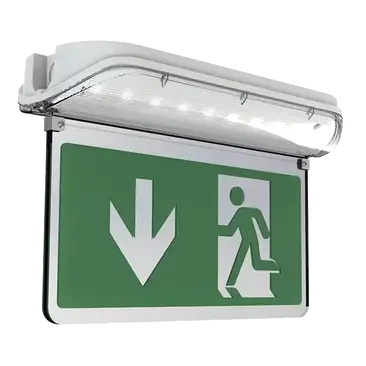 Ansell Harrier IP65 Blade Exit Sign Maintained / Non-Maintained Self Test Emergency White AHARLED/3M/ST