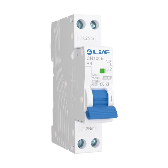 Live Electrical SRN 32A 1P+N B Curve 6kA MCB CN132B
