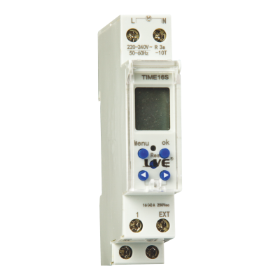 Din Rail Timer 1 Module Live Electrical Single Module Digital Din Rail Timer TIME16S – Needs ...