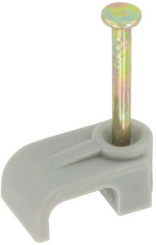 10.0mm Flat Grey G-RAFF Twin & Earth Cable Clip 100 Box